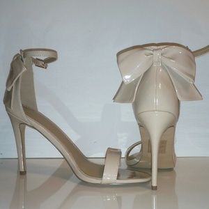 ASOS NUDE PATENT ANKLE STRAP HEELS - SIZE 10...NEW